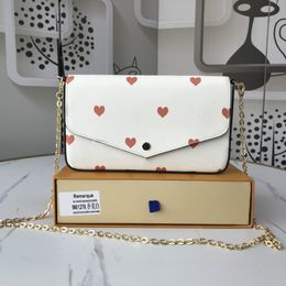 Women Luxurys Designers Bags Paris Sale 3 piece set crossbody bag Genuine handbags purses lady tote Coin Purse three item 63032