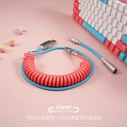 GeekCable Handmade Mechanical Keyboard Cable Theme Cable For IQUNIX F96 Colourful Summer Peach Milkshake Colorway Line