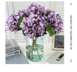 Decorative Flowers Artificial Hydrangea head imitation silk 11 color Wedding Center home holiday party decoration