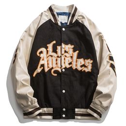 LACIBLE Vintage American Bomber Jacket Men Streetwear Letter Embroidery Baseball Coat Harajuku Varsity s Unisex 210811