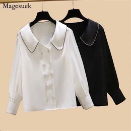 Plus Size Long Sleeve Women Tops And Bloues Casual White Shirt Korean Office Chiffon Blouse Blusas Mujer 11441 210512