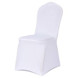 100PCS Solid Wedding Banquet Chair Cover Spandex Stretch Elastic Chair Cloth Hotel Office Kitchen Dining Seat Covers Christmas Party