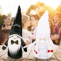 Party Supplies Bride Groom Romantic Wedding Rudolph Doll Dwarf Gnome Faceless Dolls Home Decoration Cloth Art Cute Gift