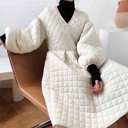 Winter autumn Elegant design dress black cotton padded coat womens clothes diamond lattice jacket for women clothing 210508