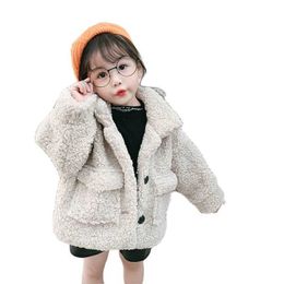 Baby Girls Winter Jackets Lambs Wool Coats Kids Warm Jackets Boys Fleece Children Outerwear Girls Loose Coats Baby Overcoat 1-7Y H0909