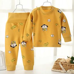 Infant Newborn Underwear Sets Autumn Cotton Long Sleeve 2pcs Outfits Clothes Set Baby Girl Boy High Waist Protect Belly Pants G1023