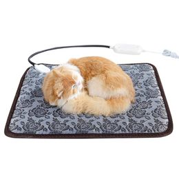 Cat Beds & Furniture 110/220V Plug Pet Electric Heating Blanket Heated Pad Anti-scratch Dog Mat Sleeping Bed For Autumn Winter