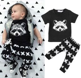 New Baby Girls Boys Fox Cotton Tops High Quality Short Sleeve T-shirt+pants Leggings Baby Clothing 2pcs Outfits Set Costume G1023