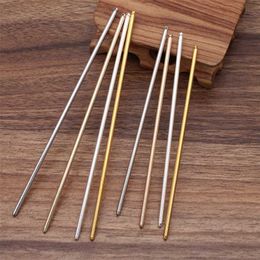 50 PCS 125mm*3mm Vintage Metal Hair Stick Base Setting 4 Colours Plated Hairpins DIY Accessories For Jewellery Making 211019