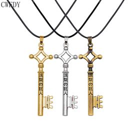 10pcs/lot Attack On Titan Necklace Eren Key Shingeki No Kyojin Pendant Vintage Retro Anime Jewelry For Boys Birthday Gifts