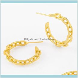Charm Jewelrydesigners Simple C-Type Chain Buckle Personalised Geometric Big Fashion Earrings Eru72 Drop Delivery 2021 Amzwy
