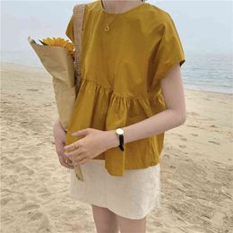 Korobov New Fashion Mesh Women Blouses Vintage Elegant O Neck Female Shirts Korean Solid Blusas Mujer 210430