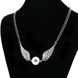 necklaces pendants for sublimation angel wings necklace pendant women button jewelry hottransfer diy consumable wholesales