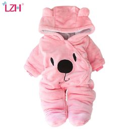 LZH Baby Winter Clothes For born Girls Overall Autumn Romper Boys Jumpsuit Costume Infant Clothing 210816