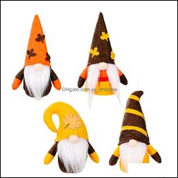 Other Festive & Party Supplies Home Garden Harvest Festival Hanging Gnome Ornaments Handmade Plush Faceless Doll Hallowee Decoration Xbjk210