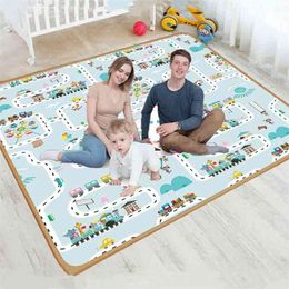 200cmX180cm Rollable Baby Play Mat Kid Rug Puzzle Carpet Infant Foldable Playmat Early Education Crawling Game Pad Yoga Mat Toy 210402