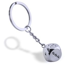 Keychains Super Deal New Creative Key Chain Metal Genuine Personality Dice Alloy Keychain For Car Key Ring Trinket