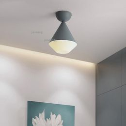 Ceiling Lights Nordic Style Simple LED Iron Macaron Modern Bedroom Light Creative Lamps Bathroom Fixtures