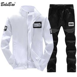 BOLUBAO Men Set Sportswear + Swetpants Spring Summer Male Clothing Casual Sportswear Tracksuits Sweatshirt Male Set Suit 210714