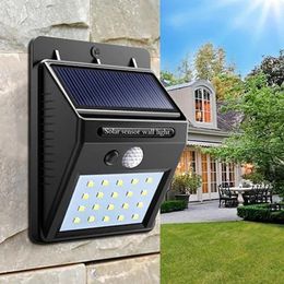 Solar Power 20 LED PIR Motion Sensor Wall Light Waterproof Outdoor porch Yard Garden Security Lamp