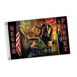 Never Forget Veterans 3x5ft Flags 100D Polyester Banners Indoor Outdoor Vivid Color High Quality With Two Brass Grommets