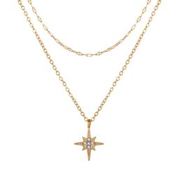 Pendant Necklaces Necklace Layered Chokers Crystal Luxury Pentagram Fashion Vintage Jewelery Star Women Jewellery Gold Chain Wholesale Gifts 11