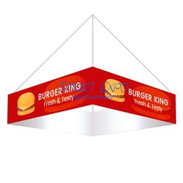 Advertising Display 20ft(L)X4ft(H) Exhibition Booth Logo Showing Hanging Banner with Strong Aluminum Frame Tension Fabric Print Graphic Portable Bag