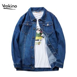 7XL 8XL Autumn and Winter Style Men's Large Size Denim Jacket Casual Gold Style Personality Fashion Denim Shirt Male 210927