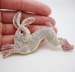 Pins, Brooches Exquisite Fashion Cute Pink Animal Gold Colour Women Brooch Pins Crystal Rhinestone Jacket Dress Jewellery