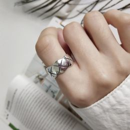 Cluster Rings LouLeur 925 Sterling Silver Vintage Letter X Female Industry Style Elegant Temperament Japan Korea Jewellery