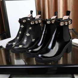 Stivali designer donne scarpe stivali diamanti stivali alla caviglia al alto tallone stivali in pelle inverno stivali da boot piatta