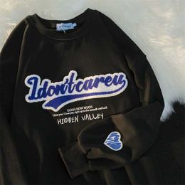 Harajuku Vintage Letters Embroidery Sweatshirts Harajuku Hoodie O-neck Long Sleeve Tops Autumn Fashion Teens Clothes 211109
