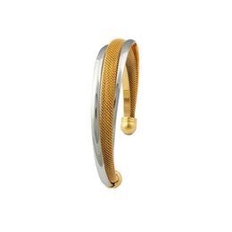 Classic Bangles for Men&women Gold Colour Two Tones Bracelets & Bangles Vintage Jewellery Q0717
