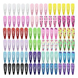 Hair Clips & Barrettes L93F 100 Pcs/pack Cute Girls Hairpin Baby Kids Headwear Child Snap-on Clip Head Accessories Gifts