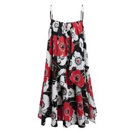 Casual Dresses Vintage Pleated Dress Women Foral Printing Cross Knot Bandage Knee-length Plus Size Short Sleeve Suit