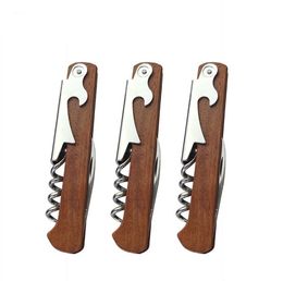 Openers Kitchen Tools Kitchen, Dining Bar Home Stainless Steel Hand-Held Deluxe Wood Handle Corkscrew Double SN2214