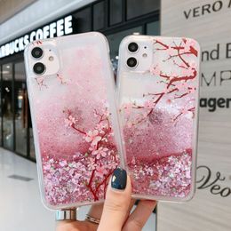 Shockproof Liquid Soft TPU Phone Cases For Iphone 12 5.4 6.1 6.7 MINI 11 Pro Max XR XS 8 7 Quicksand Bling Glitter Sparkle Floating Back Cover