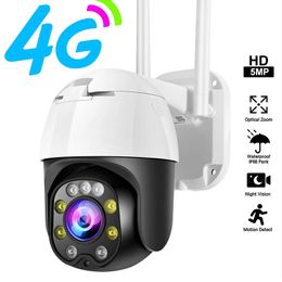 IP Camera Video Surveillance WIFI PTZ 5MP 4G Sim Card