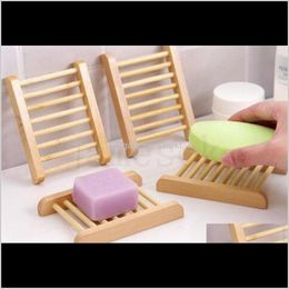 Dishes Aessories & Gardennatural Wood Soap Tray Holder Dish Storage Home Wash Box Container For Bath Shower Plate Bathroom Dc693 Drop Deliver