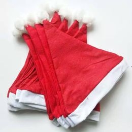 Fashion Adult Christmas Santa Hat Soft Red Plush Party Beanie Hat Classic Party Xmas Costume Christmas Decoration Gift JJD10022