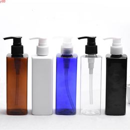 30pcs 250ml empty square white/black screw pump bottle 250cc travel shampoo and shower gel packing bottlegood qty