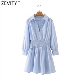 Women Fashion Turn Down Collar Solid Elastic Waist Mini Dress Female Casual Slim Vestido Chic Business Dresses DS8214 210416