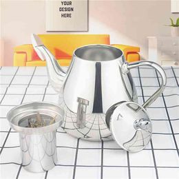 Sanqia stainless steel tea pot with strainer pot infuser ware sets kettle pot for induction 210621