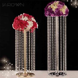 JAROWN Wedding Ferris Wheel Crystal Acrylic Beads T Stage Road Lead Weddings Main Table Centrepiece Flower Stand Home Decorative 210706