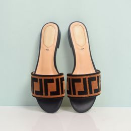 Sandali con zeppa in velluto marrone Zucca Sandali per donna pantofole piatte Slip On scarpe basse sandalo open toe designer di lusso diapositive