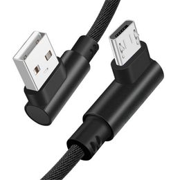 90 Degree Micro USB Cables type c 1m 2m Fast Charger Cords Braided V8 Data Cable for Smartphone Android