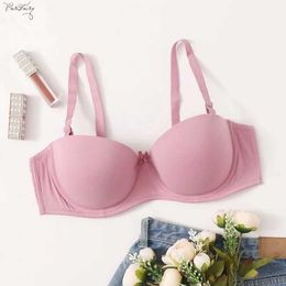 Parifairy Seamless Sexy Bras For Women Fashion Push Up Bra Strapless Lingerie 1/2 Cup Cotton Underwear Plus Size Brassiere 36-40 210623