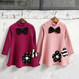 Autumn/Winter Thicken Girl Dress Cotton Cashmere Baby Girls Clothing Embroidered Casual Clothes Kids Warm Q0716