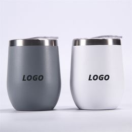 Custom Cup Tumbler Egg Shell Water Bottle Double Layer Stainless Steel Insulated Cup Thermos Mug Thermal Coffee Cup 210913