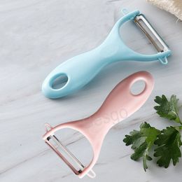 Stainless Steel Paring Knife Plastic Handle Fruit Vegetable Peeler Home Carrot Orange Peelers Cutter Multifunction Kitchen Tools BH6135 TYJ